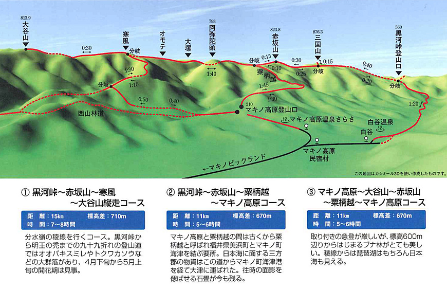 赤坂山への３コース